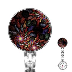 Fractal Swirls Stainless Steel Nurses Watch