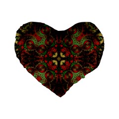 Fractal Kaleidoscope Standard 16  Premium Heart Shape Cushions