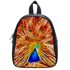 Fractal Peacock Art School Bags (small)  by BangZart