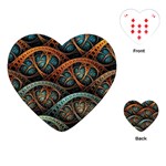 Fractal Art Pattern Flower Art Background Clored Playing Cards (Heart)  Front