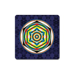 Flower Of Life Universal Mandala Square Magnet by BangZart