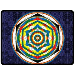 Flower Of Life Universal Mandala Fleece Blanket (large)  by BangZart