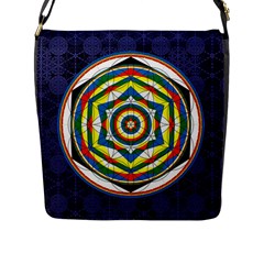 Flower Of Life Universal Mandala Flap Messenger Bag (l) 