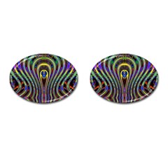 Curves Color Abstract Cufflinks (oval) by BangZart