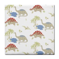 Dinosaur Art Pattern Tile Coasters