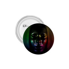 Digital Art Psychedelic Face Skull Color 1 75  Buttons by BangZart