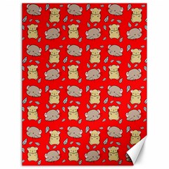 Cute Hamster Pattern Red Background Canvas 12  X 16   by BangZart