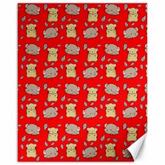 Cute Hamster Pattern Red Background Canvas 16  X 20   by BangZart