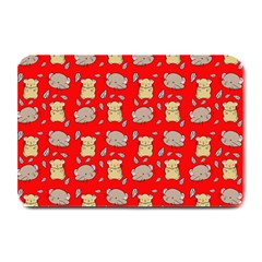 Cute Hamster Pattern Red Background Plate Mats