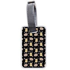 Cute Hamster Pattern Black Background Luggage Tags (one Side)  by BangZart