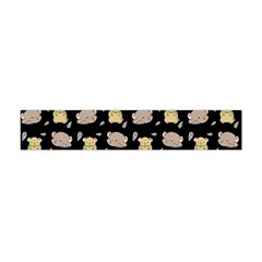 Cute Hamster Pattern Black Background Flano Scarf (mini)