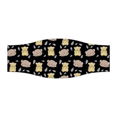 Cute Hamster Pattern Black Background Stretchable Headband