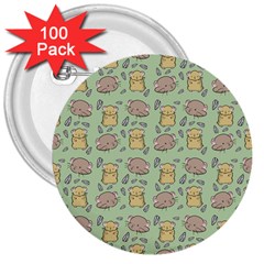 Cute Hamster Pattern 3  Buttons (100 Pack)  by BangZart