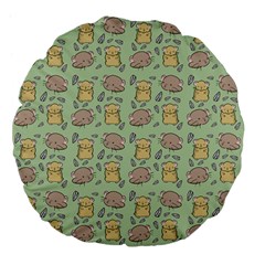 Cute Hamster Pattern Large 18  Premium Flano Round Cushions by BangZart