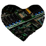 Computer Ram Tech Large 19  Premium Flano Heart Shape Cushions Front