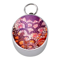 Colorful Art Traditional Batik Pattern Mini Silver Compasses