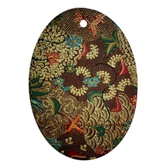 Colorful The Beautiful Of Art Indonesian Batik Pattern Oval Ornament (two Sides) by BangZart