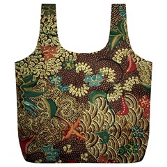 Colorful The Beautiful Of Art Indonesian Batik Pattern Full Print Recycle Bags (l) 