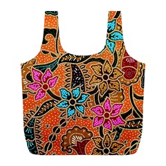 Colorful The Beautiful Of Art Indonesian Batik Pattern(1) Full Print Recycle Bags (l) 