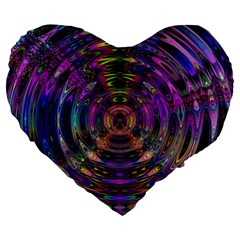 Color In The Round Large 19  Premium Flano Heart Shape Cushions by BangZart