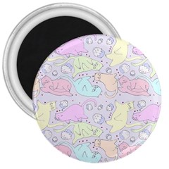 Cat Animal Pet Pattern 3  Magnets by BangZart