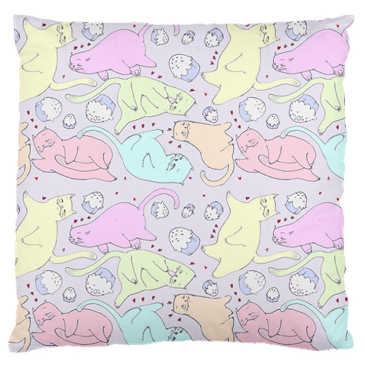 Cat Animal Pet Pattern Large Flano Cushion Case (Two Sides)