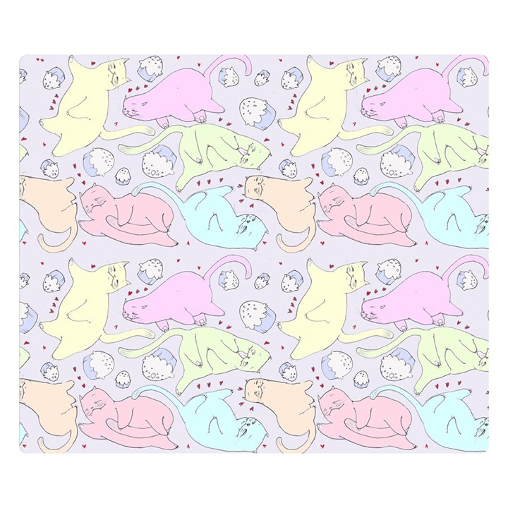 Cat Animal Pet Pattern Double Sided Flano Blanket (Small) 