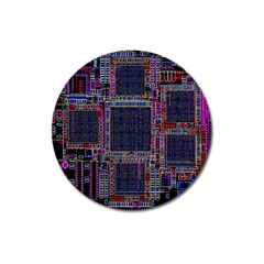 Cad Technology Circuit Board Layout Pattern Magnet 3  (round) by BangZart