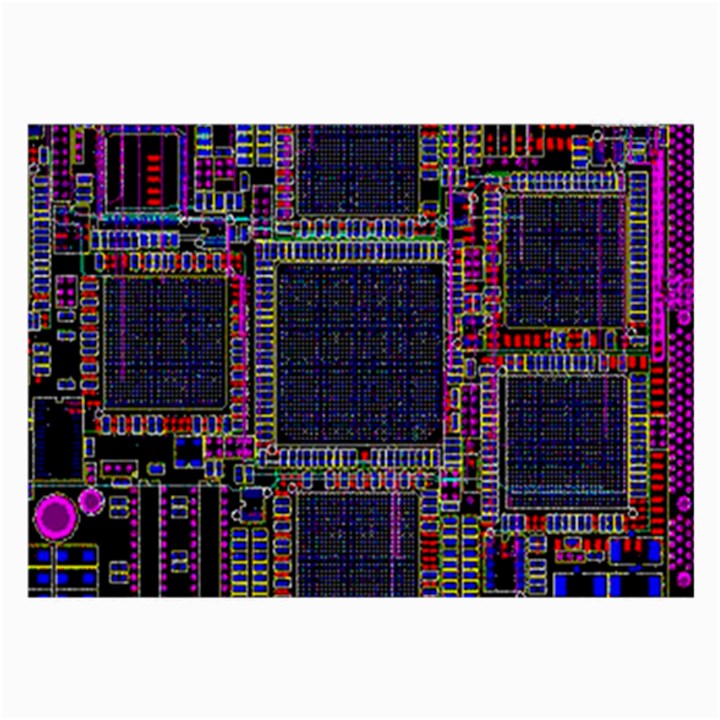 Cad Technology Circuit Board Layout Pattern Large Glasses Cloth