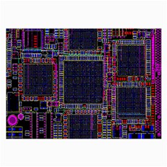 Cad Technology Circuit Board Layout Pattern Large Glasses Cloth (2-side) by BangZart