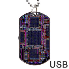 Cad Technology Circuit Board Layout Pattern Dog Tag Usb Flash (one Side) by BangZart
