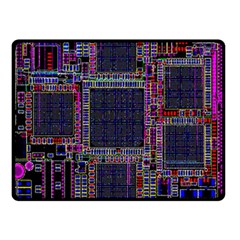 Cad Technology Circuit Board Layout Pattern Double Sided Fleece Blanket (small) 