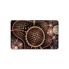 Brown Fractal Balls And Circles Magnet (name Card)