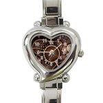 Brown Fractal Balls And Circles Heart Italian Charm Watch Front