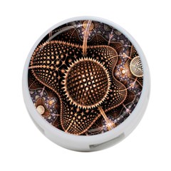 Brown Fractal Balls And Circles 4-port Usb Hub (two Sides)  by BangZart