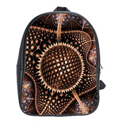 Brown Fractal Balls And Circles School Bags (xl) 