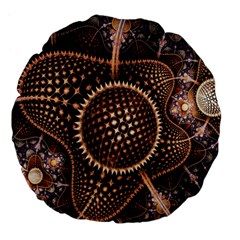 Brown Fractal Balls And Circles Large 18  Premium Flano Round Cushions by BangZart