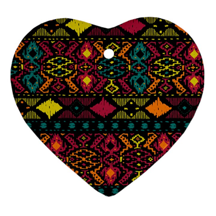 Bohemian Patterns Tribal Ornament (Heart)