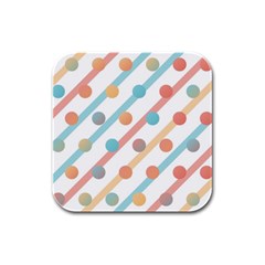 Simple Saturated Pattern Rubber Square Coaster (4 Pack) 