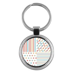 Simple Saturated Pattern Key Chains (round)  by linceazul