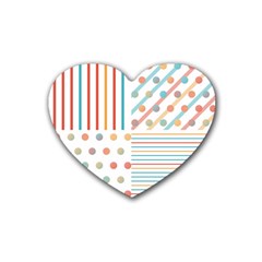 Simple Saturated Pattern Heart Coaster (4 Pack)  by linceazul