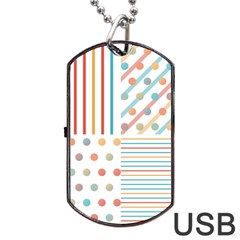 Simple Saturated Pattern Dog Tag Usb Flash (two Sides) by linceazul