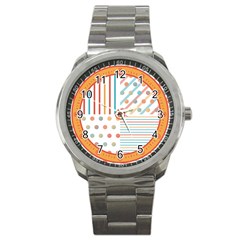 Simple Saturated Pattern Sport Metal Watch by linceazul