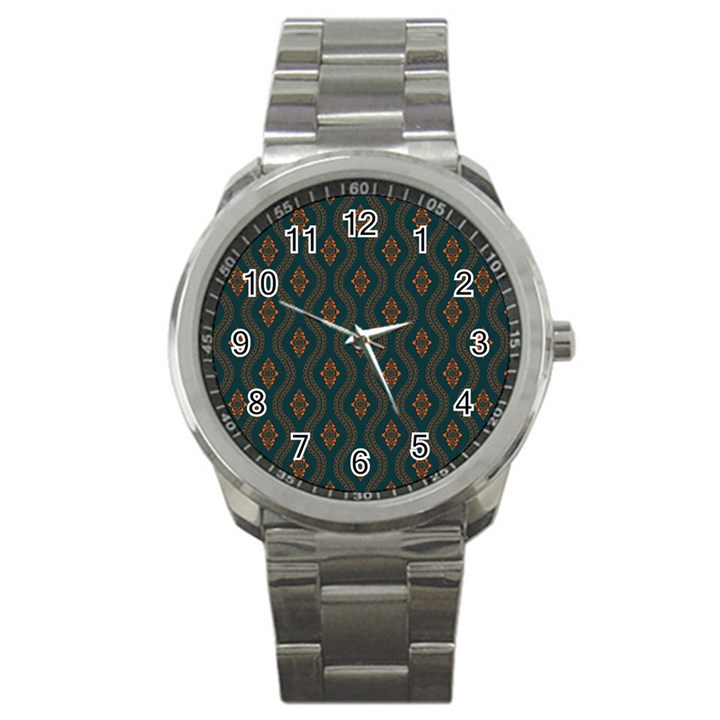 Ornamental pattern background Sport Metal Watch