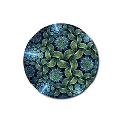 Blue Lotus Rubber Round Coaster (4 Pack)  by BangZart