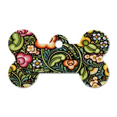 Bohemia Floral Pattern Dog Tag Bone (two Sides) by BangZart