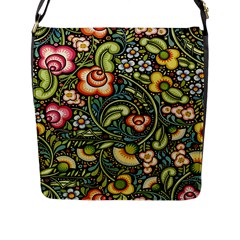 Bohemia Floral Pattern Flap Messenger Bag (l) 