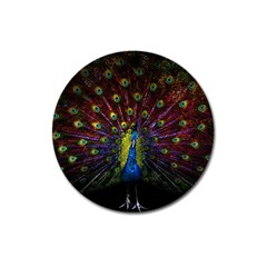 Beautiful Peacock Feather Magnet 3  (round) by BangZart