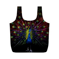 Beautiful Peacock Feather Full Print Recycle Bags (m) 