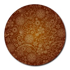 Batik Art Pattern Round Mousepads by BangZart